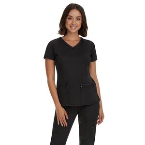Scrub Top Black Juliet Healing Hands- Medium